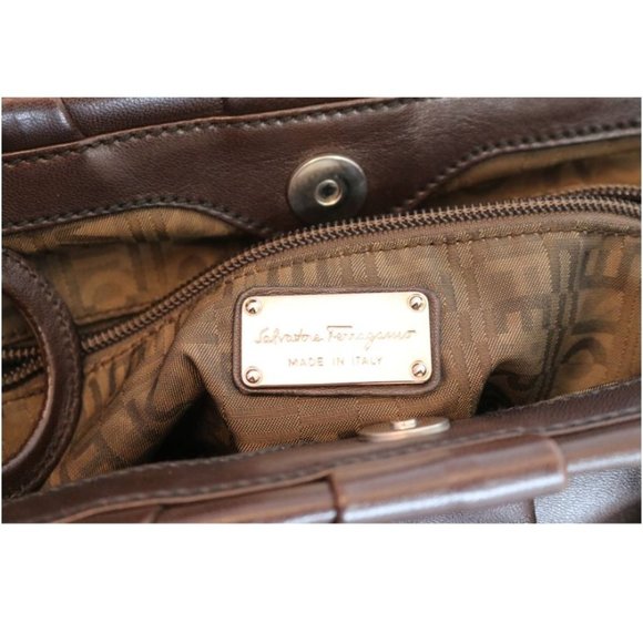 Salvatore Ferragamo Brown Leather Shoulder Bag - Picture 7 of 11